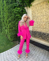Feathers Suit - Fucsia
