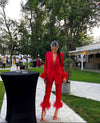 Feathers Suit - Red