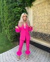 Feathers Suit - Fucsia